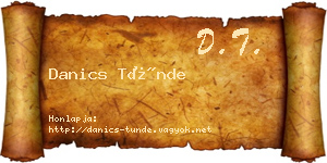 Danics Tünde névjegykártya
