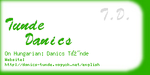 tunde danics business card